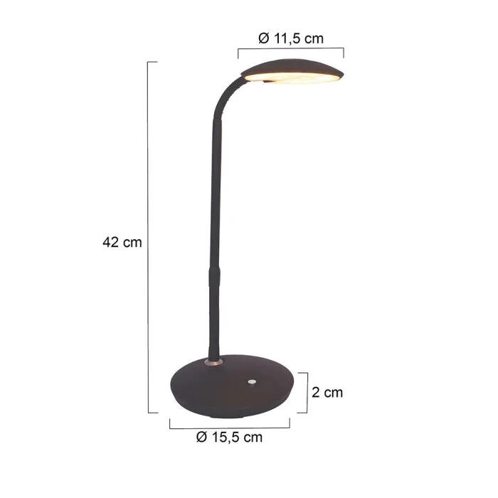 Steinhauer Zenith Lampada da Tavolo LED Nero, 1-Luce