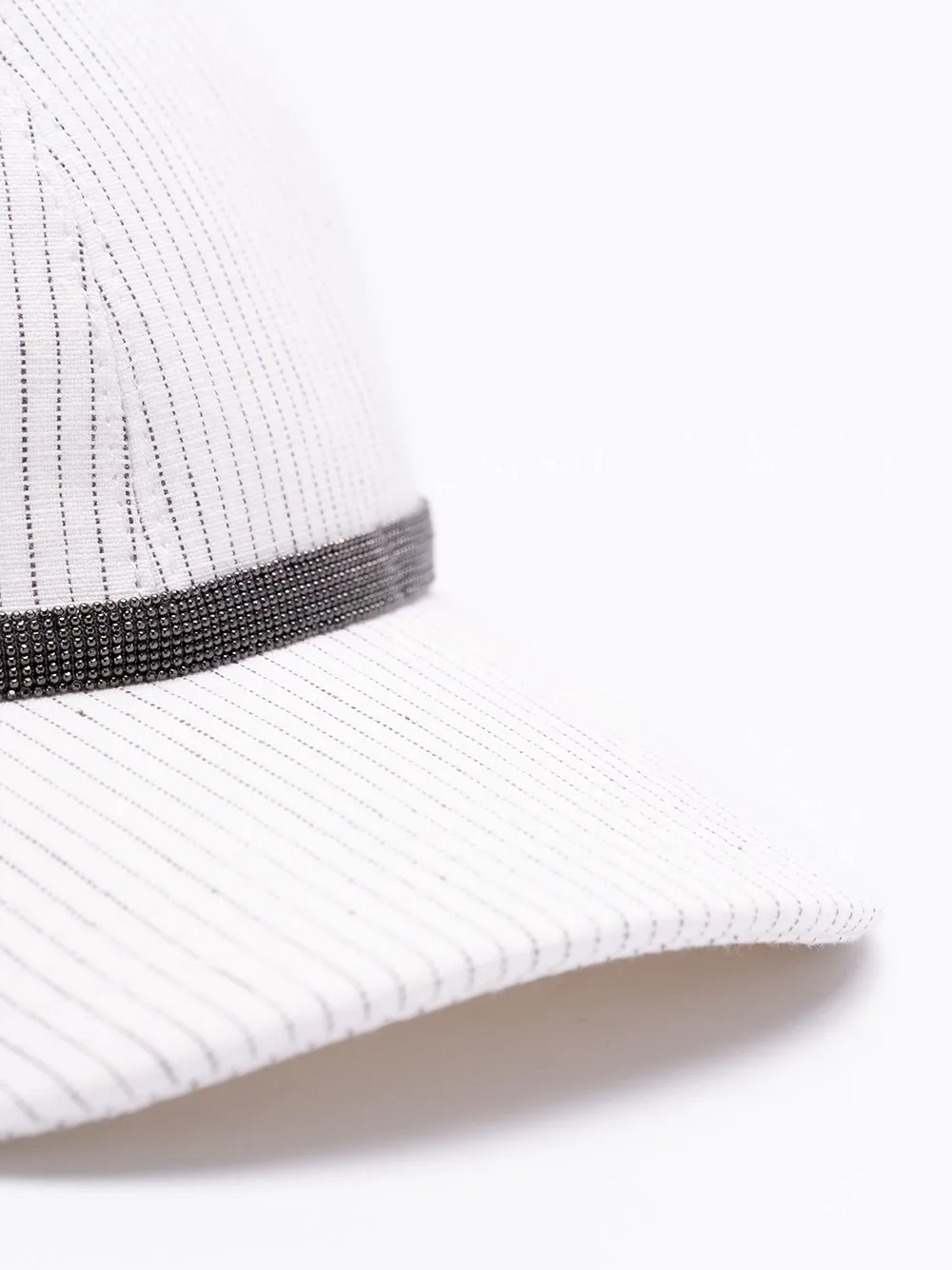 Striped Baseball Cap With Shiny Band