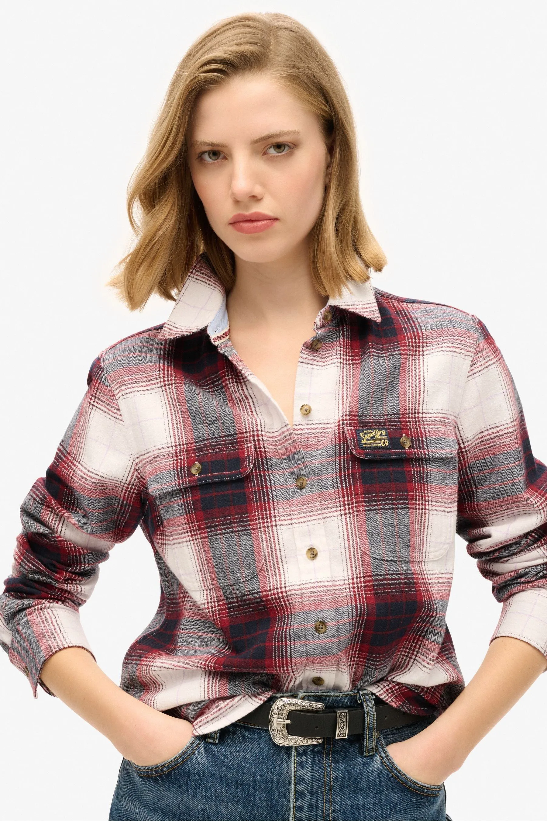 Superdry - Camicia in flanella A quadri taglialevaglio    