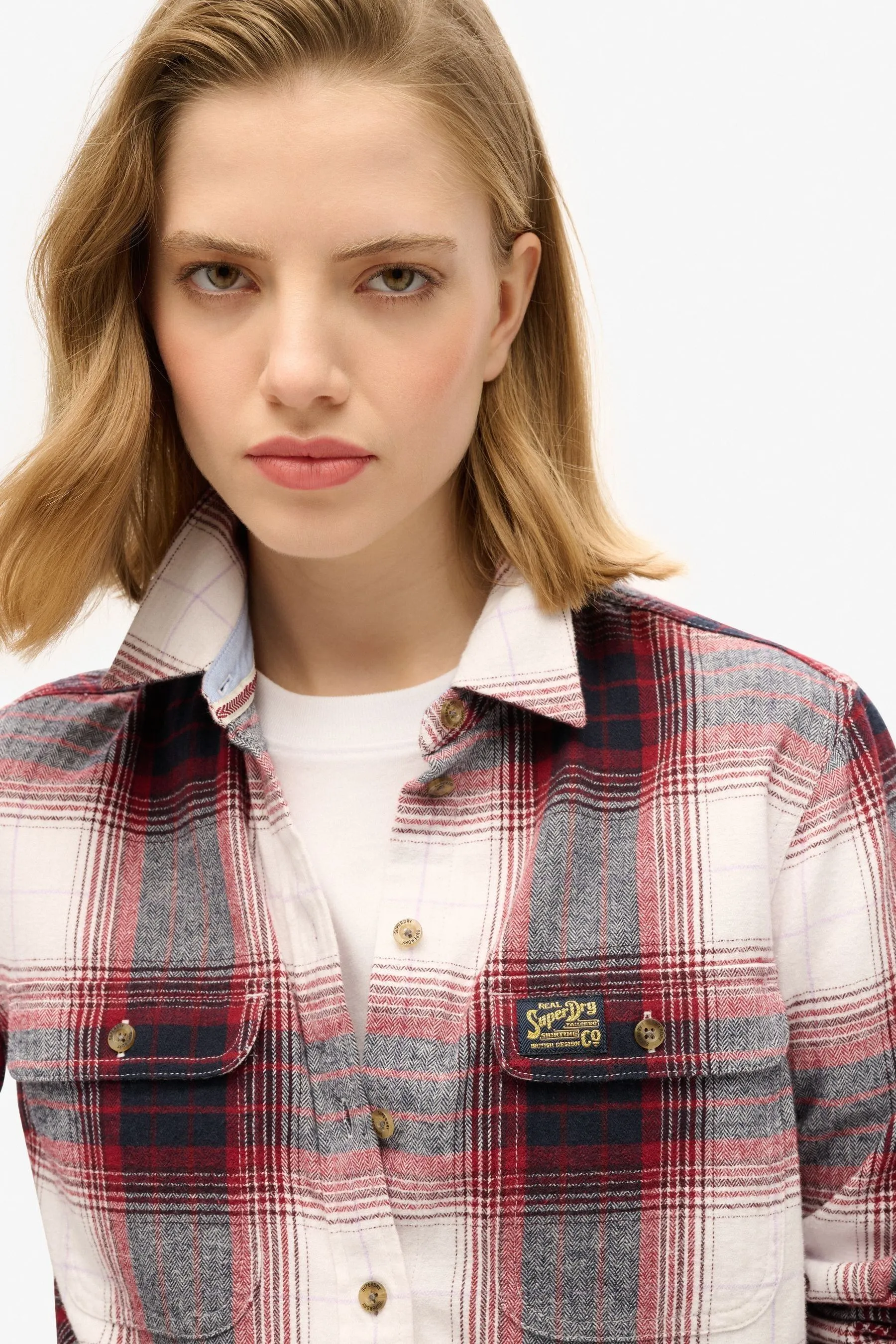 Superdry - Camicia in flanella A quadri taglialevaglio    