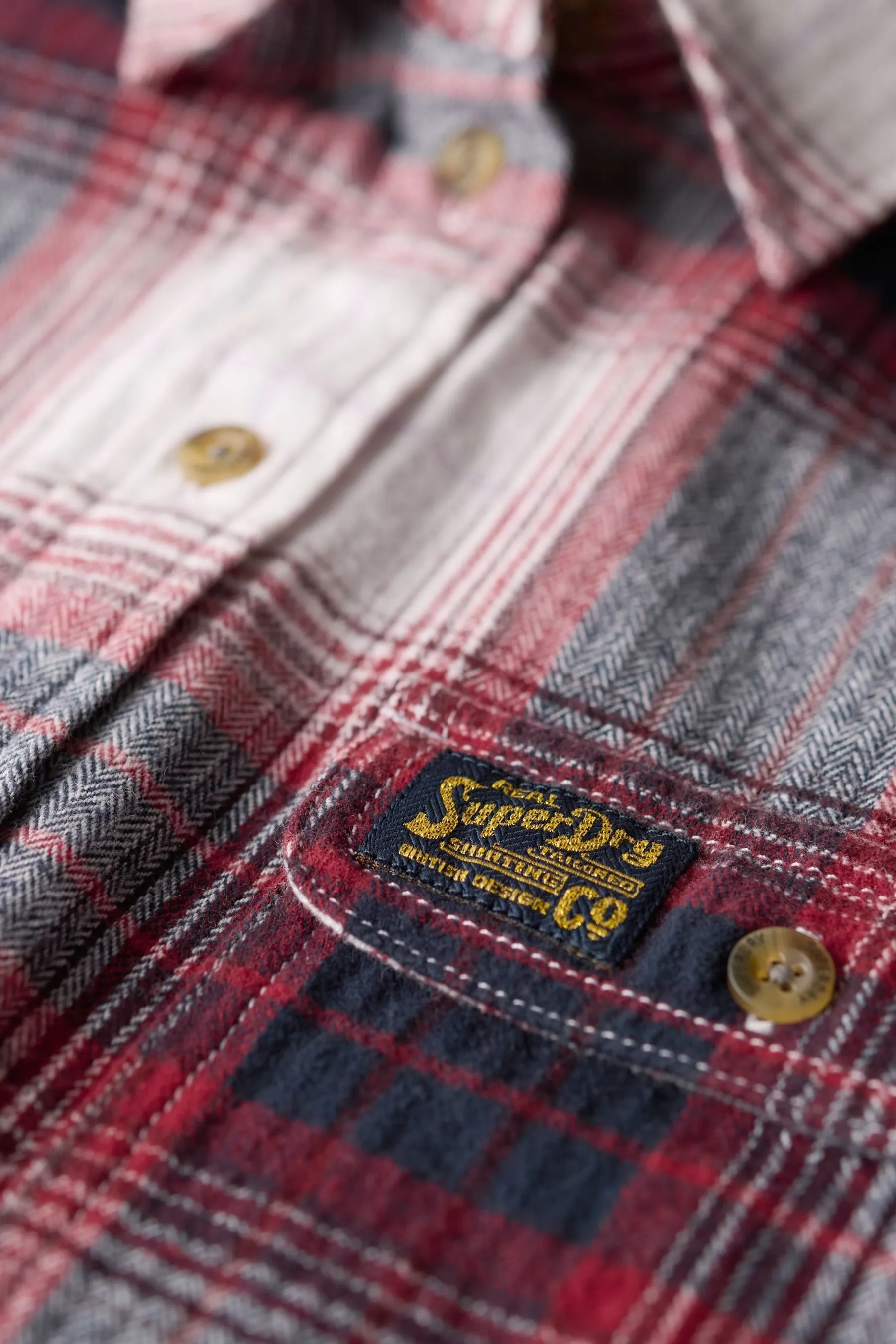 Superdry - Camicia in flanella A quadri taglialevaglio    