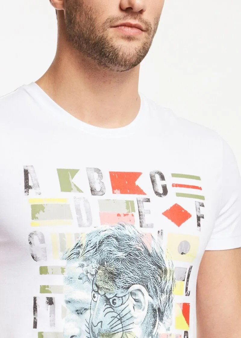 T-shirt con stampa multicolor