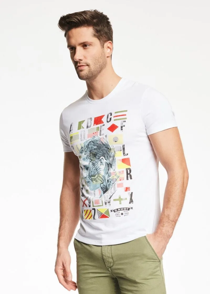 T-shirt con stampa multicolor
