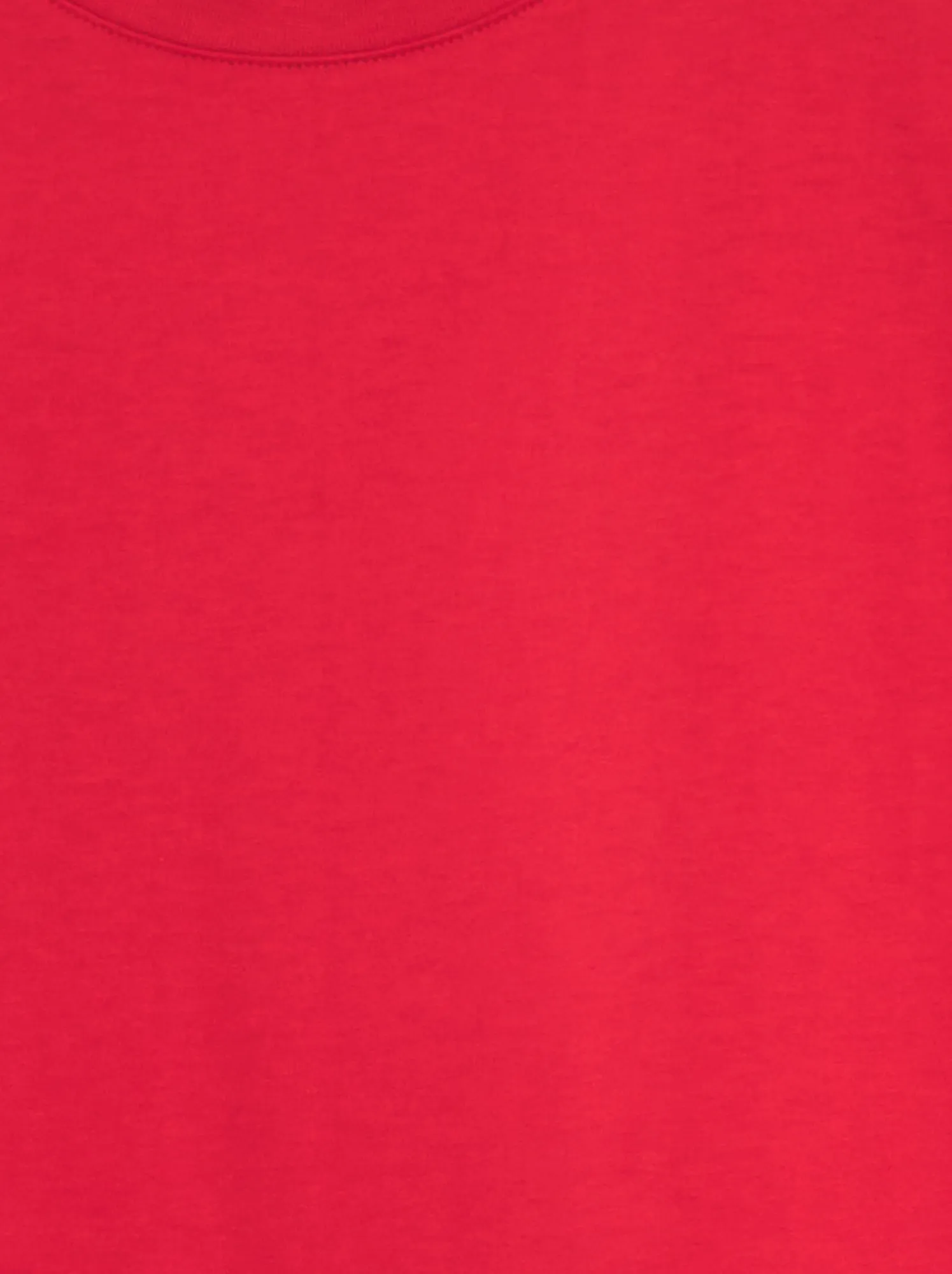 T-shirt scollo tondo in cotone - rosso