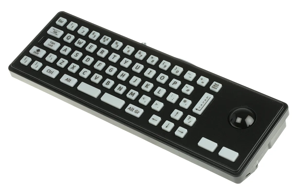 Tastiera con funzione trackball Nero Cablato PS/2, USB Storm, QWERTY (UK) Compatta