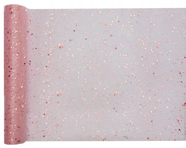 Tessuto di tulle Joyful Sparkle oro rosa 5m x 30cm