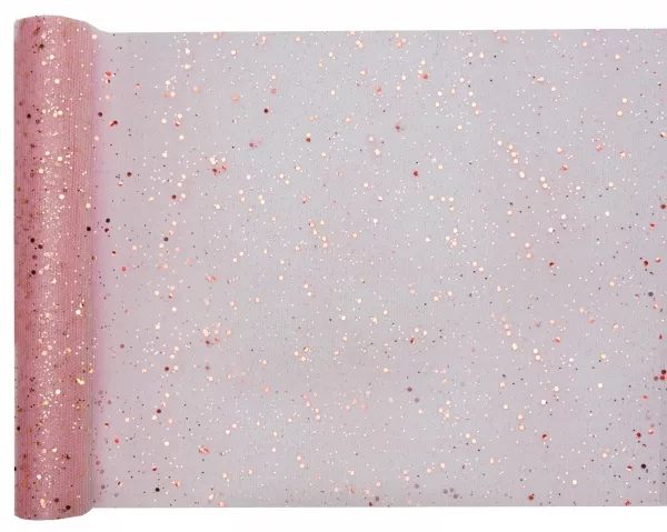 Tessuto di tulle Joyful Sparkle oro rosa 5m x 30cm
