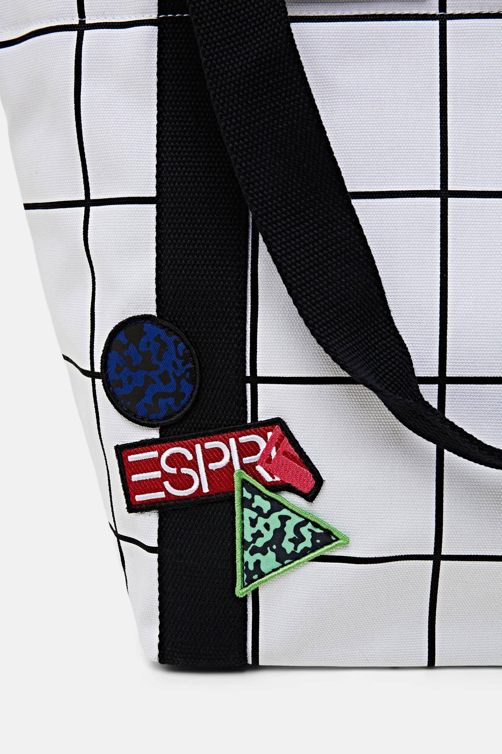 Tote bag in canvas di cotone con stampa a quadri
