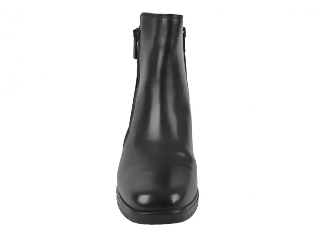 VALLEVERDE SCARPE TRONCHETTI IN PELLE DONNA INVERNO V49101  STIVALETTI NERO