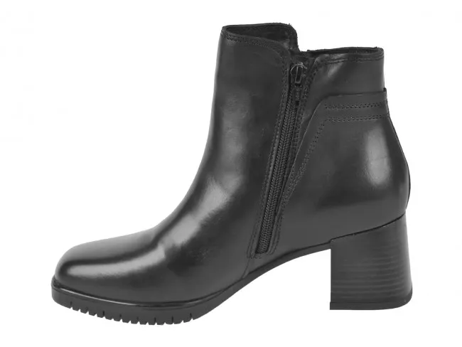 VALLEVERDE SCARPE TRONCHETTI IN PELLE DONNA INVERNO V49101  STIVALETTI NERO