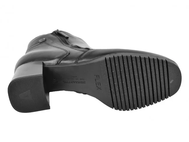 VALLEVERDE SCARPE TRONCHETTI IN PELLE DONNA INVERNO V49101  STIVALETTI NERO