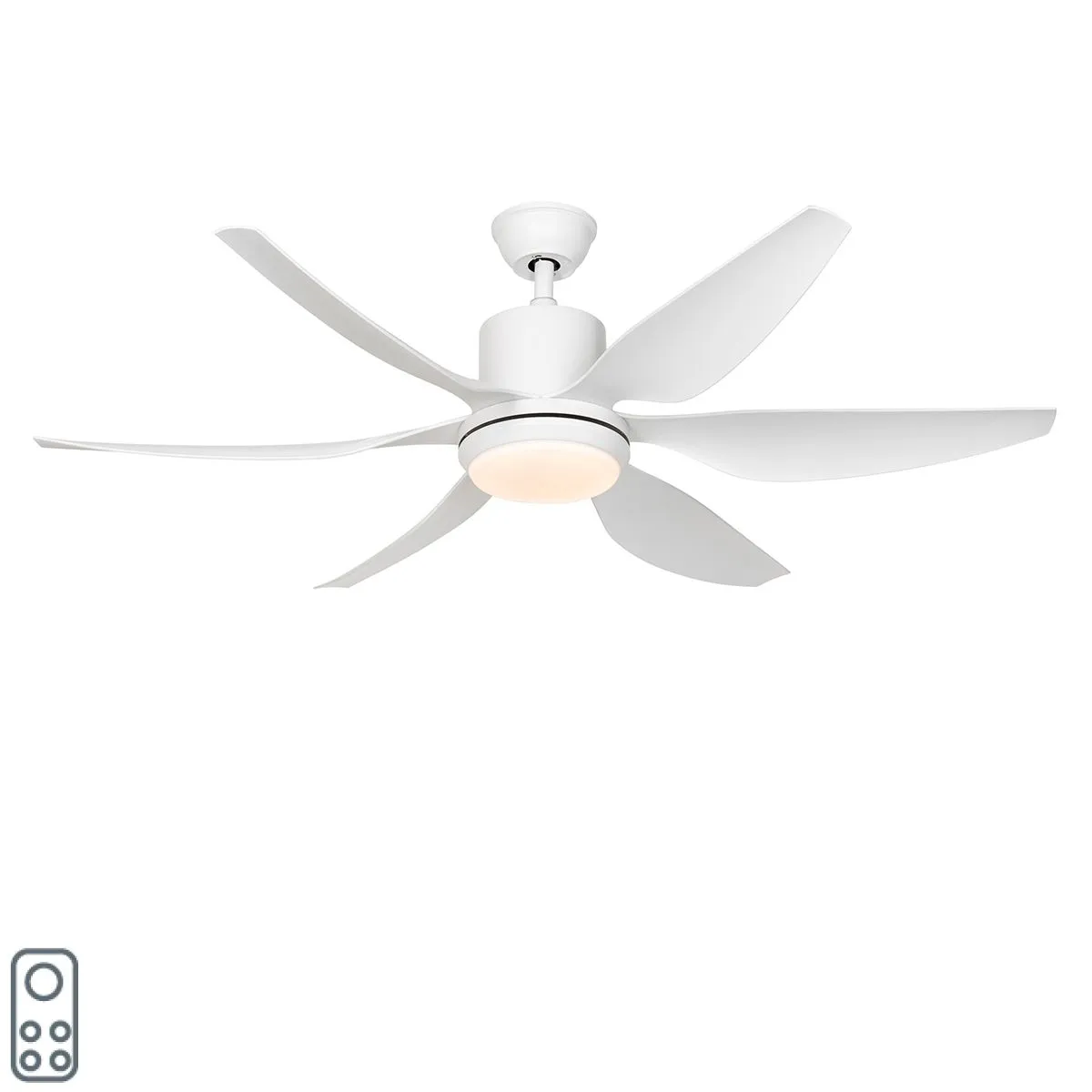 Ventilatore da soffitto bianco incl. LED e telecomando - Tak