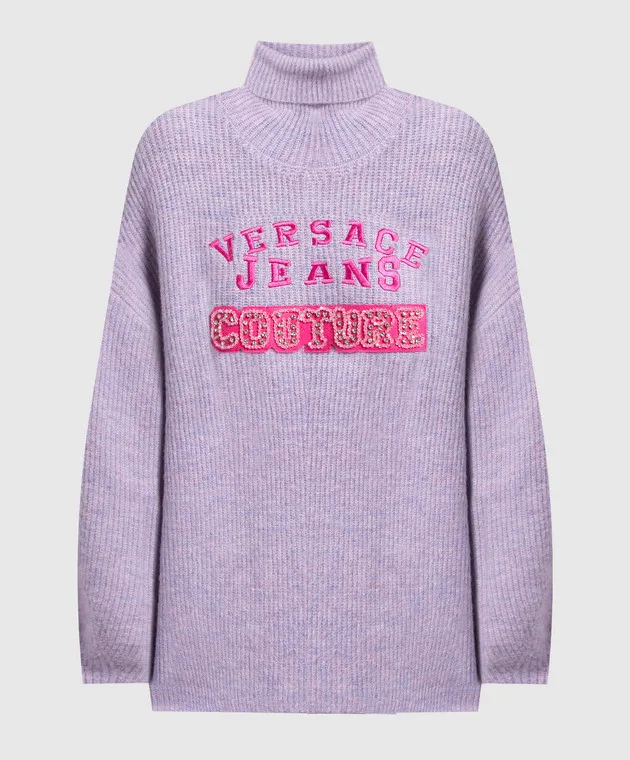 Versace Jeans Couture T-shirt viola con logo 75HAFM08CM26N