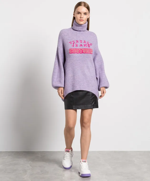 Versace Jeans Couture T-shirt viola con logo 75HAFM08CM26N