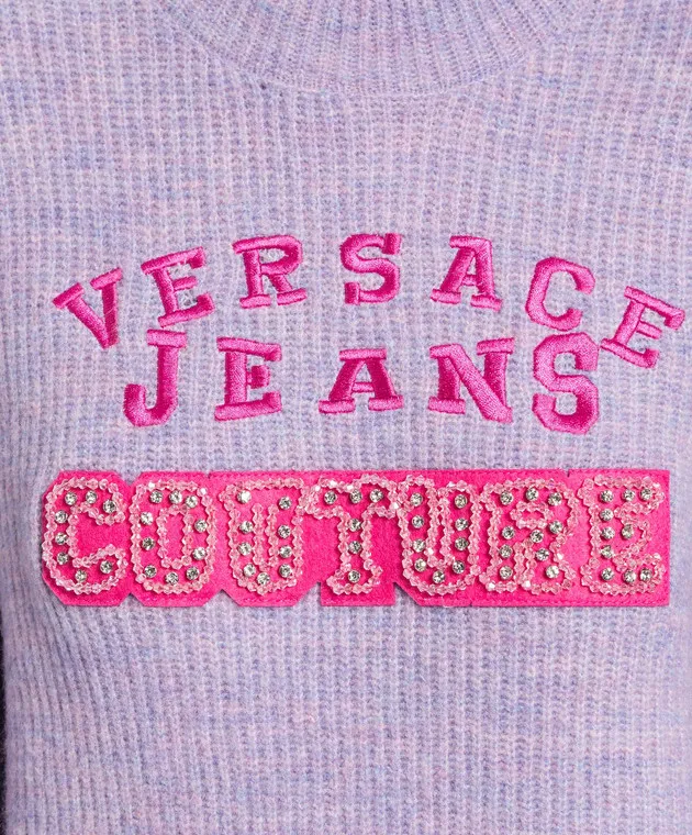 Versace Jeans Couture T-shirt viola con logo 75HAFM08CM26N
