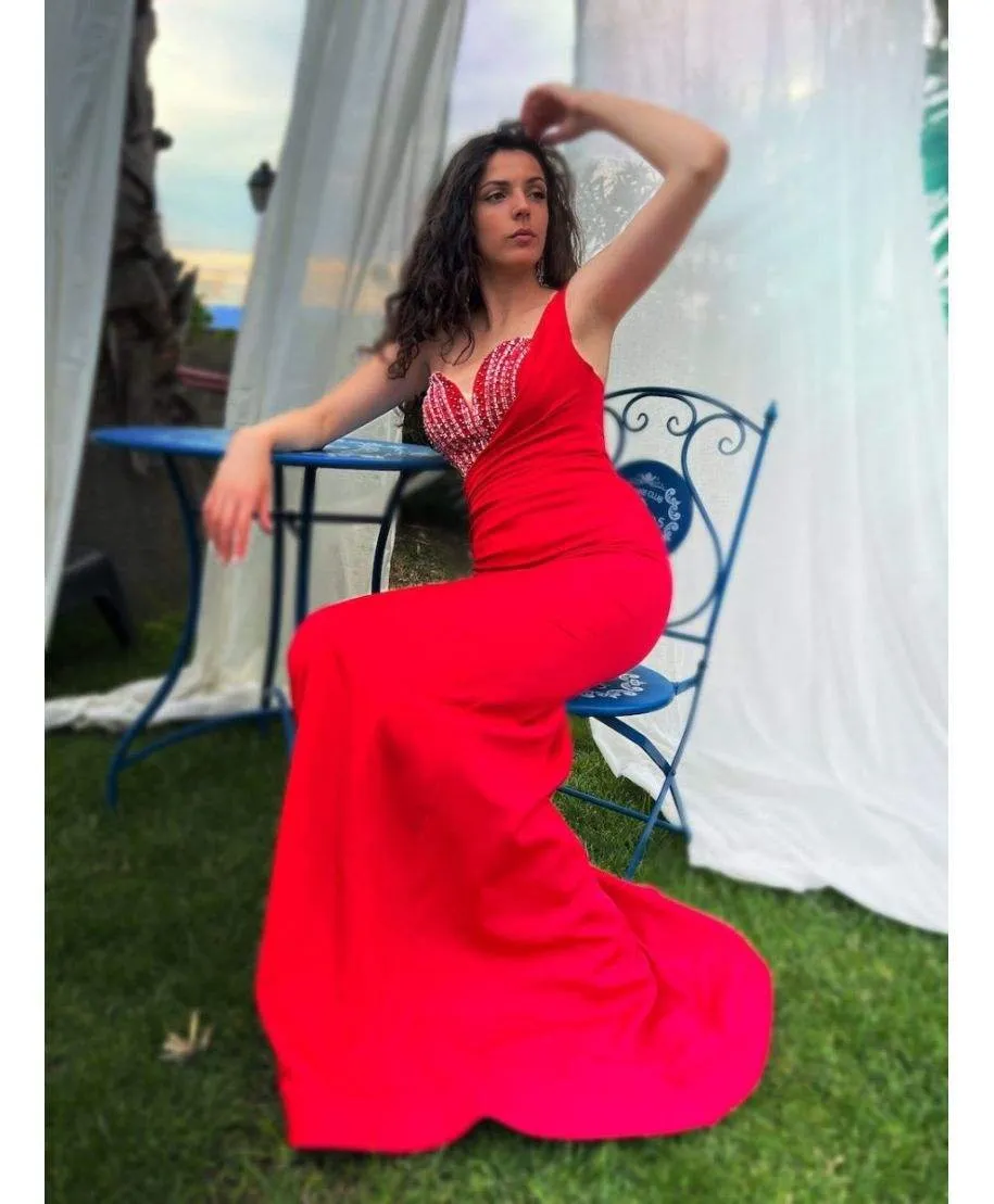 Vestito elegante, rosso - Da cerimonia - A sirena