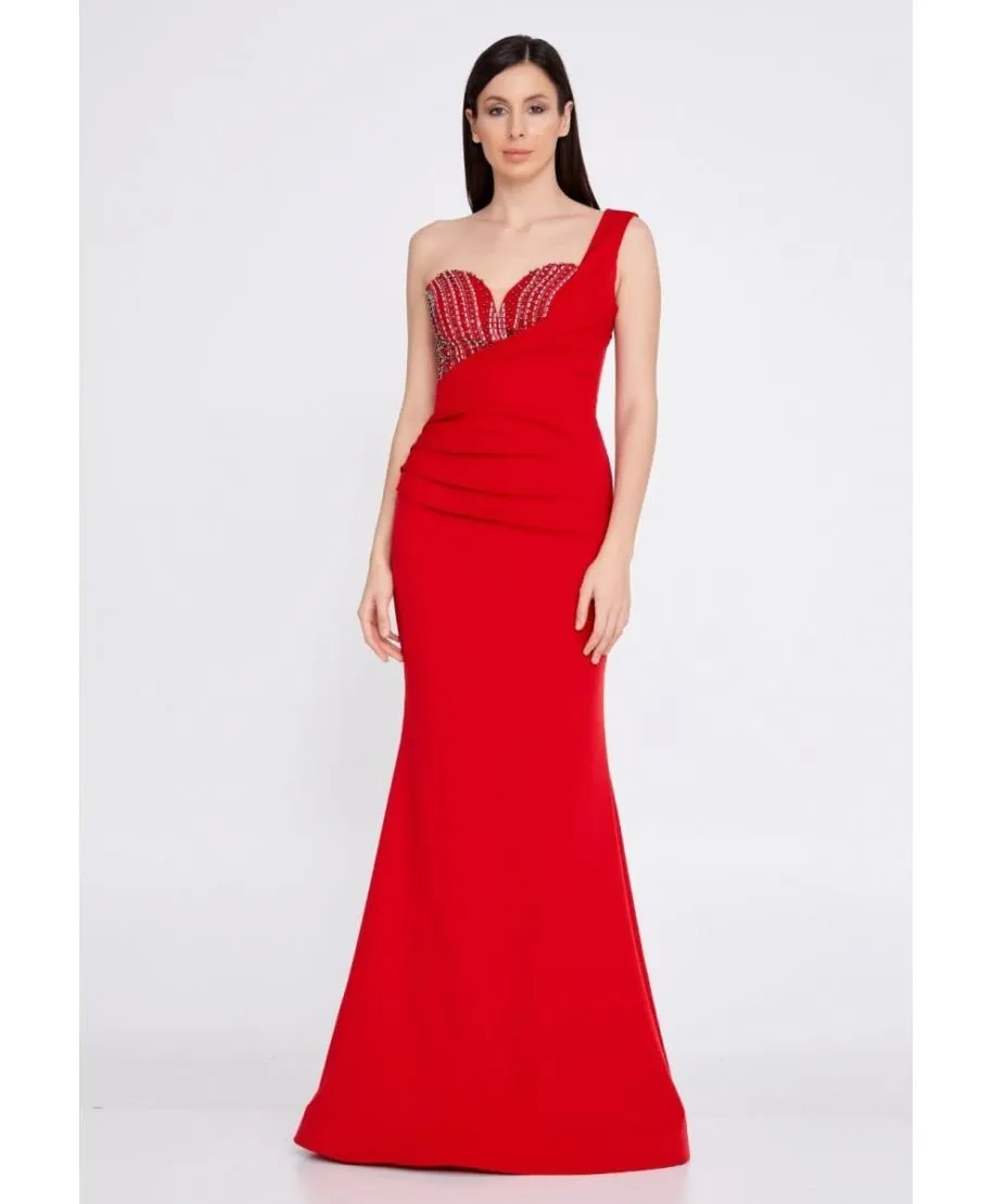 Vestito elegante, rosso - Da cerimonia - A sirena