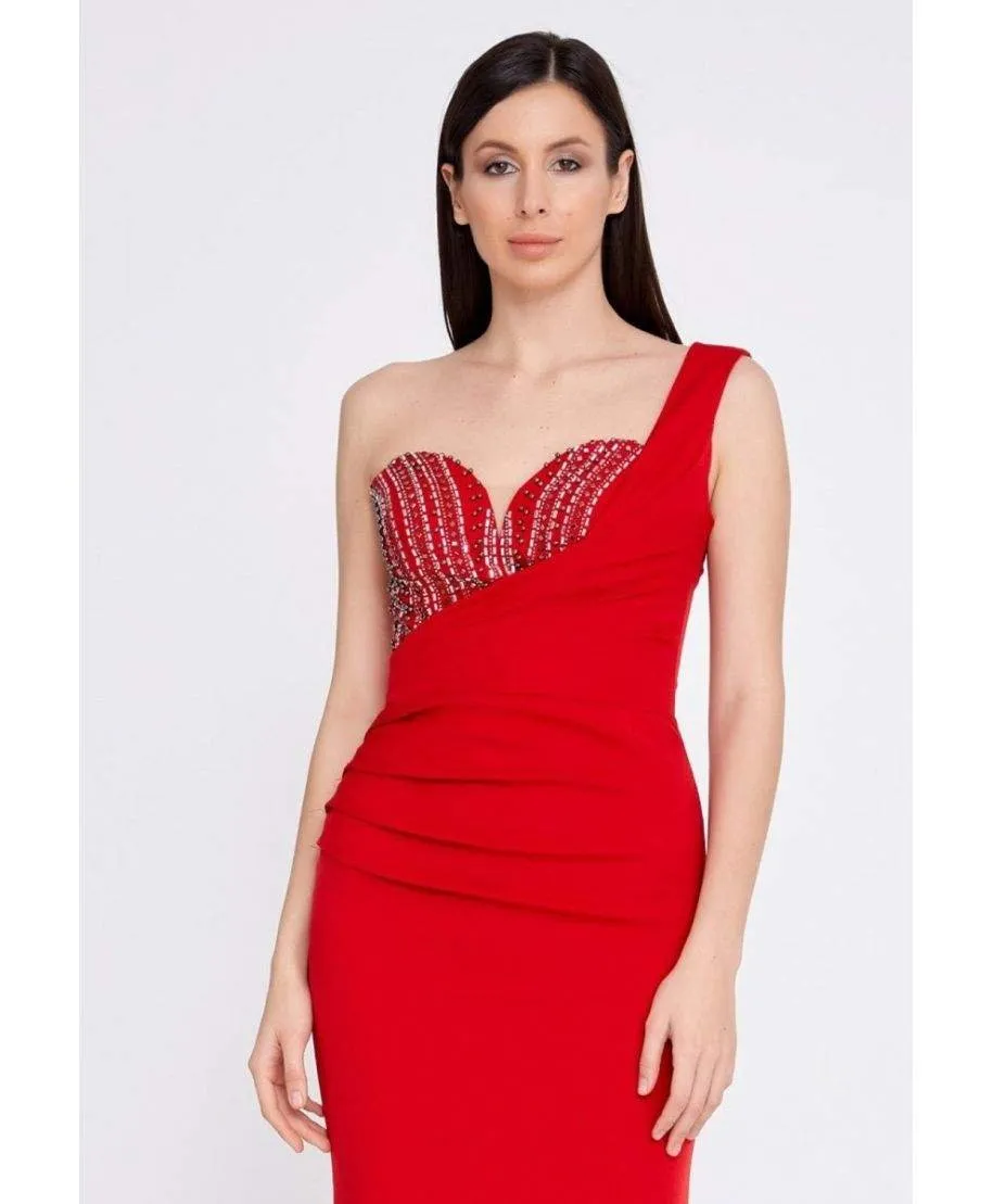 Vestito elegante, rosso - Da cerimonia - A sirena