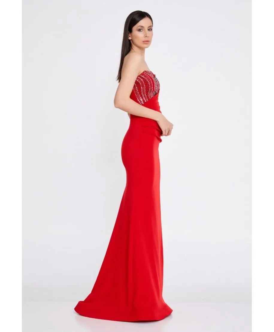 Vestito elegante, rosso - Da cerimonia - A sirena