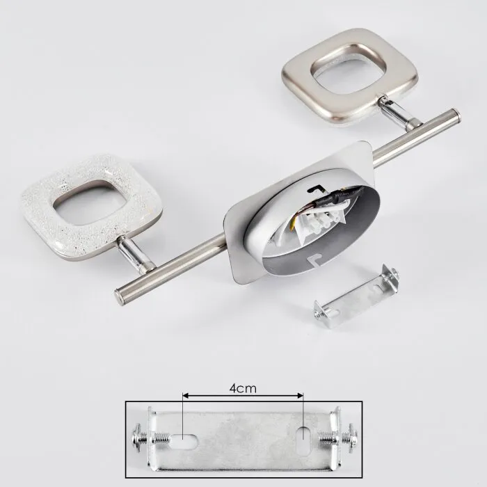Villenauxe Plafoniera LED Cromo, Nichel opaco, 2-Luci