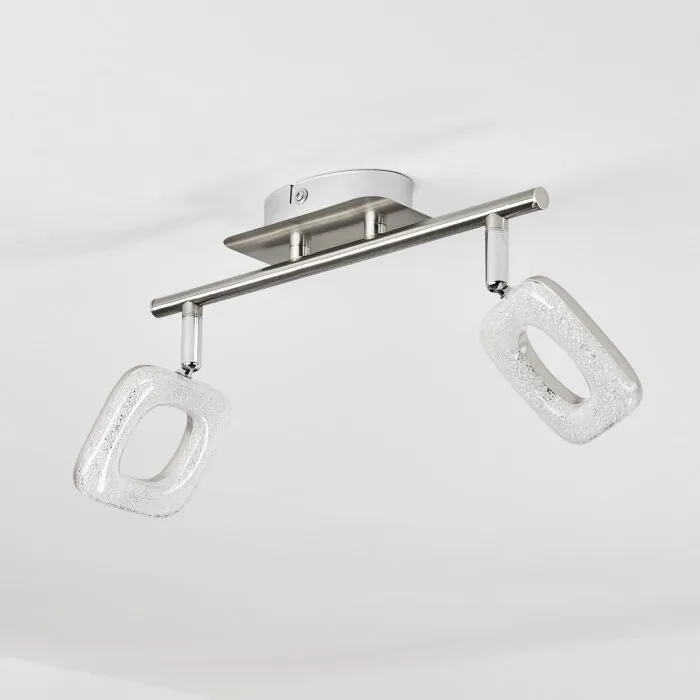 Villenauxe Plafoniera LED Cromo, Nichel opaco, 2-Luci