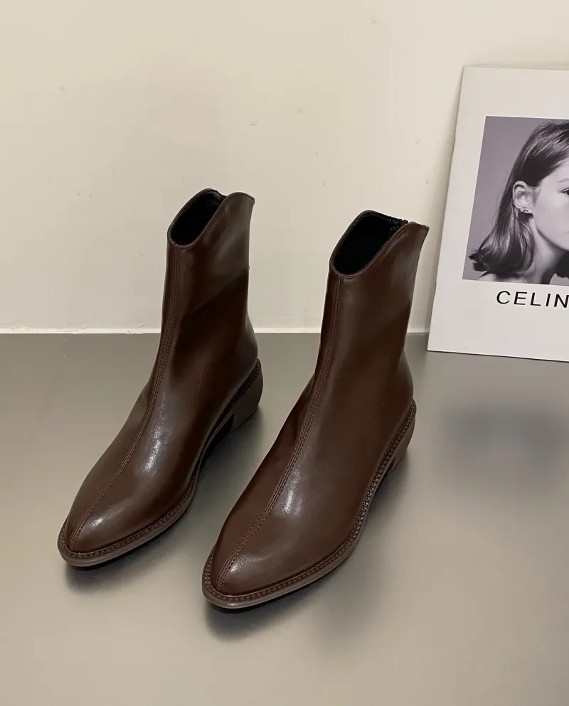 White Mid-calf Long Western Cowboy Boots Women's Shoes New Spring And Autumn Brown Tall Knight Boots