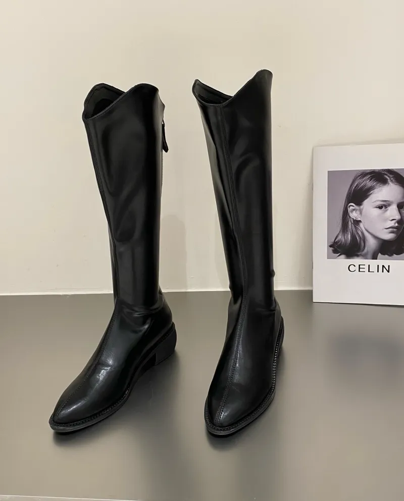 White Mid-calf Long Western Cowboy Boots Women's Shoes New Spring And Autumn Brown Tall Knight Boots